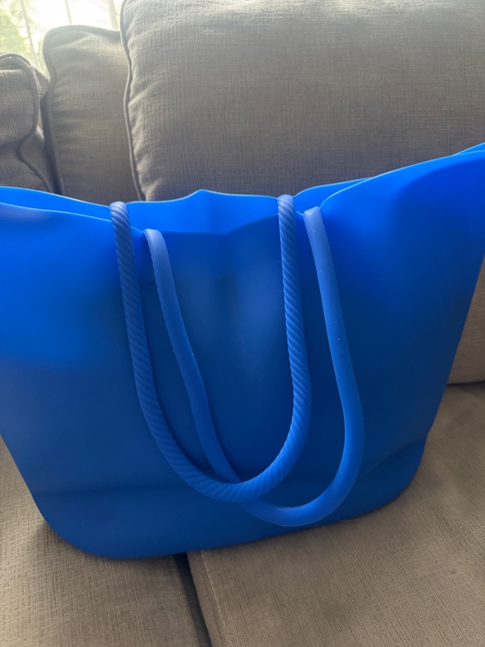Blue Silicone Beach bag with Rope Handles - Women's Bag